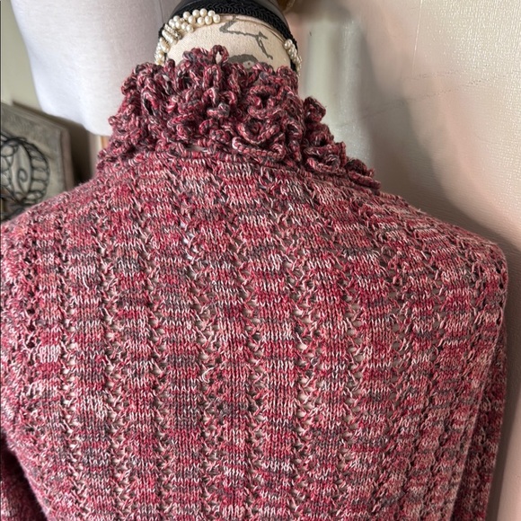 Women's Pink Sweater with Ruffled Trim - Picture 6 of 7